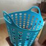 Blue plastic laundry basket Image 2