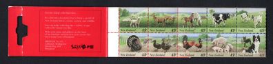 1995 New Zealand Farmyard Animals Commemorative Stamps Booklet Mint Never Hinged (MNH)