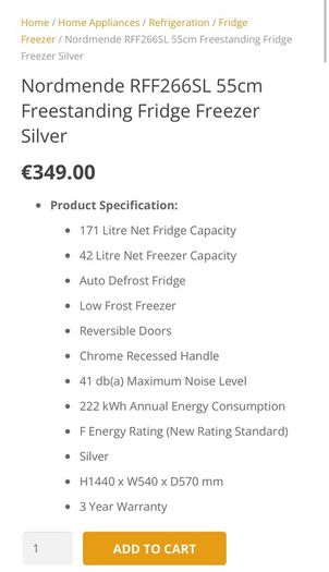 Nordmende 55cm Freestanding Fridge Freezer Silver