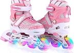 Profun Inline Girls Adjustable Rollerbaldes with Luminous PU Flash Wheels - Size UK 11 - 2