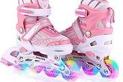 Profun Inline Girls Adjustable Rollerbaldes with Luminous PU Flash Wheels - Size UK 11 - 2