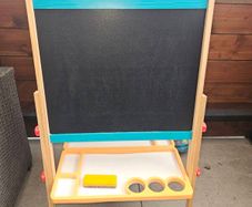 Kids Wooden Double Sided Easel Chalkboard and Whiteboard