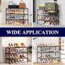 Shoe Rack - Premium Non-Woven Shoe Rack Shelf, Shoe Organizer for Closet, Entryway, Garage & Corridor, Sturdy & Durable Long Stackable Shoe Shelves, 63 x 30 x 39 cm, Black Image 4