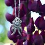 Antique Art Deco Diamond Cluster Pendant Necklace - Platinum Image 3