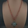 Vintage Carnelian Agate From Mali With Old Brass Garnet & Turqouise ,Coral Pendant Necklace Image 10