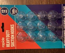Rapide Heavy Duty Suction Hooks 12 Pack 500g Hold - New Sealed
