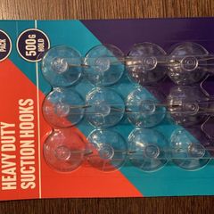 Rapide Heavy Duty Suction Hooks 12 Pack 500g Hold - New Sealed