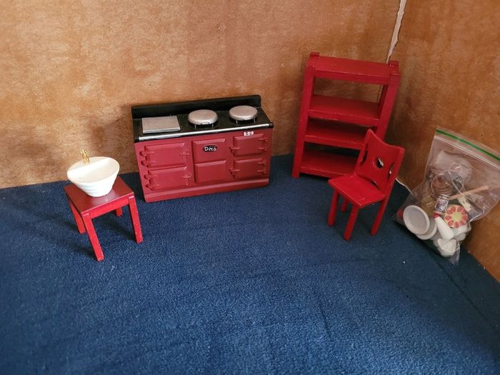 Dolls house furniture - Kitchen red