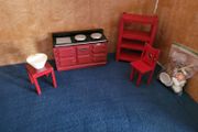 Dolls house furniture - Kitchen red
