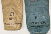 Coin Paper Bags The Munster &amp; Leinster Bank Limited 6d  and Bank of Ireland Goup Copper