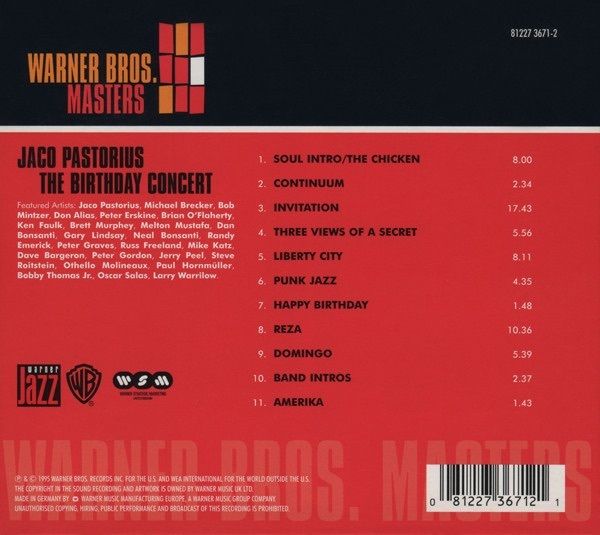 Jaco Pastorius  - The Birthday Concert