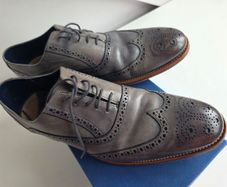 Barker Mens Grey Hand Painted Shoes Size 10.5 F Eu 44.5