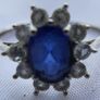 Vintage 9ct White Gold 375 Sapphire Cluster Ring size:P 2,07g Image 9