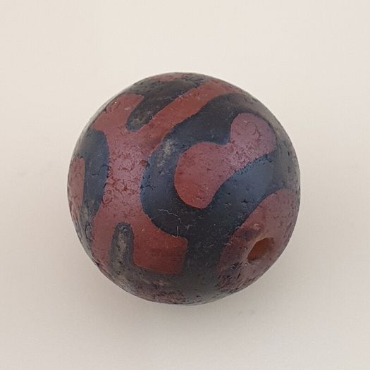 Vintage Carnelian Agate Treasure Vase Pattern Bead Amulet