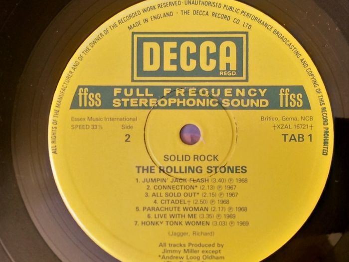 1st.Press.The Rolling Stones''Solid Rock''Lp.DECCA.Ecxellend cond.
