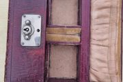 Antique leather case for small jewelry and a watch