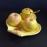 Superb Vintage Five Piece Fruit-Shaped Cruet Set with Yellow Plastic Spoon in Excellent Condition Image 3