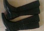 Real leather black boots, size 40, brand new