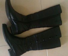 Real leather black boots, size 40, brand new