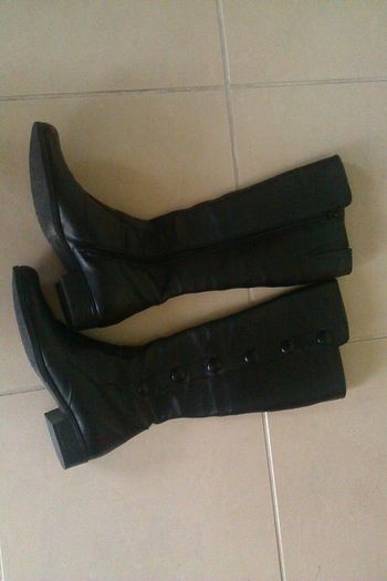 Real leather black boots, size 40, brand new