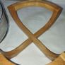 Vintage Beechwood stand, servers and Glass Salad bowl Image 3