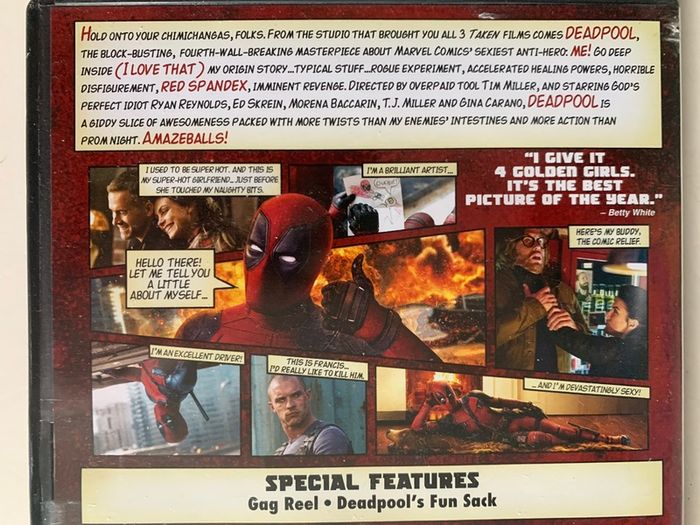 Deadpool (Marvel) [2016] Ryan Reynolds, Ed Skrein, T.J. Miller, Gina Carano, Brianna Hildebrand & Morena Baccarin [1xDVD Movie]