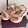 Dunnes Stores Rose Gold Platform Summer Sandals - Size 38 Image 2