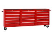 Tool Trolley with 15 Drawers Steel Red (147175+2x147176)