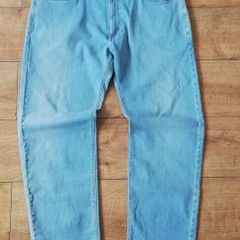 New M&S men's light blue stretch straight fit jeans W38 L29