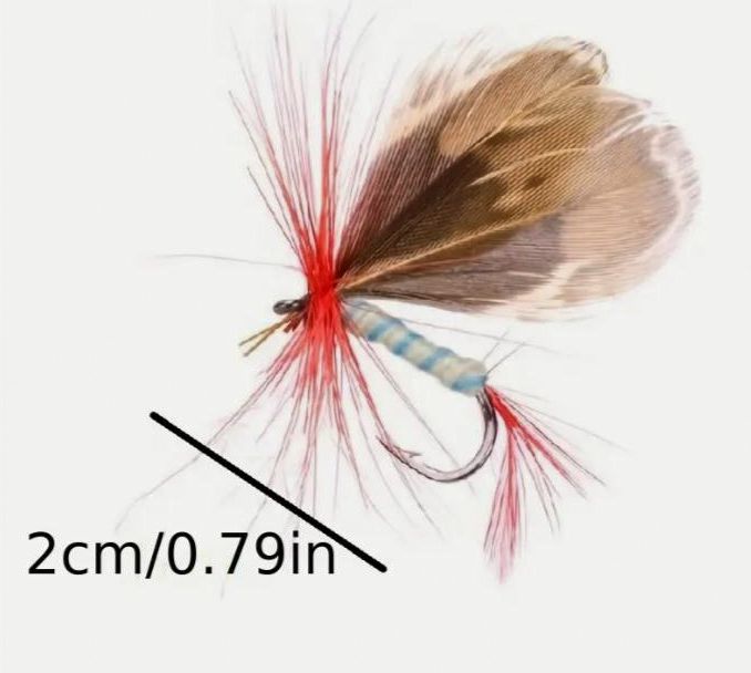 Packet Of 12 Fishing Flies (brand New).