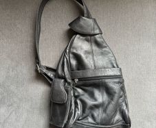 Black Leather Rucksack