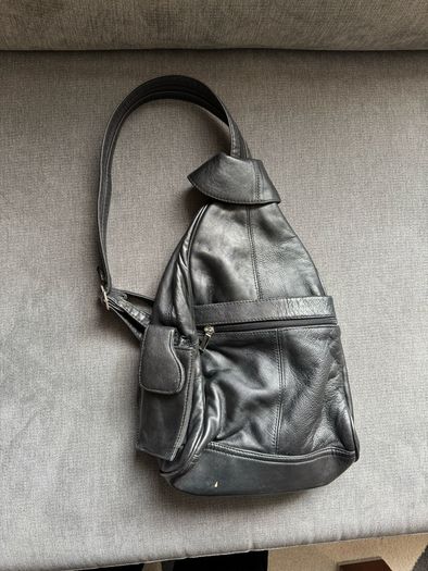 Black Leather Rucksack
