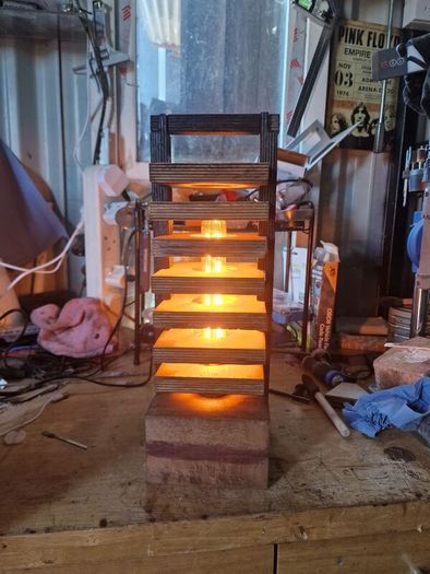 Hand crafted tiered lamp