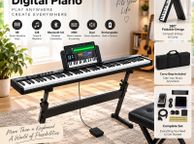 main image for ad 88 Keys Foldable Piano Keyboard, Bluetooth &amp; MIDI, Portable Digital Electronic