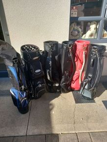 A selection of golf bags