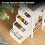 Computer Desk with Drawers, 120x70 cm Corner Desk for Home Office, Reversible L Shaped Office Desks White Image 5