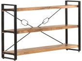3-Tier Bookcase 140x30x80 cm Solid Acacia Wood