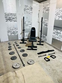 Home Gym Set Weights Barbell Barbell Dumbbells Rack Stands Bench Gym Belt