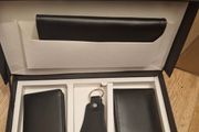 4 Pieces Set Of Leather Gift Box, Black Leather
