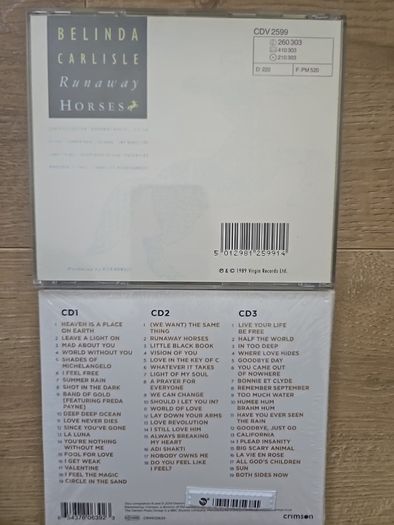 Belinda Carlisle. 2 albums Collection: Runaway Horses / Gold. 3 CD. New cd.
