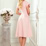 Flared Dress with a Nice Neckline Matching Belt -  pink Image 2