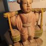 Chinese Polychrome Wood Carving of Boy Carrying Turtles Image 9