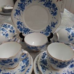 Royal Grafton Blue/White China Teaset