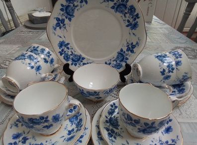 Royal Grafton Blue/White China Teaset