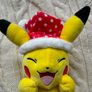 Pokemon Holiday Pikachu Red Santa Hat with Stars Plush Christmas Used Please look at the pictures Image 3