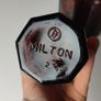 313 - Set of 3 Beautiful Vintage Decorative Collectible Dark Amber Glass Milton Bottles Image 4