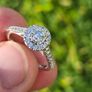 Brand New 18ct White Gold Round Halo Cluster Engagement Ring Image 4