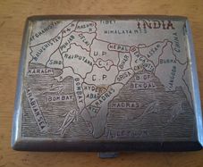 Raj Era 1920s dual sided cigarette case india taj mahal