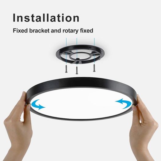 LED Ceiling Light Black Shell 12W 1100lm Natural White 4000K Round D18cm Modern Surface Mount Ceiling Lamp for Living Room Hallway Kitchen Bedroom Bathroom Light MULTIPLE SIZES AVAILABLE (FREE POSTAGE)