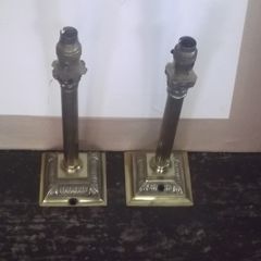 2 vintage  solid brass  lamps